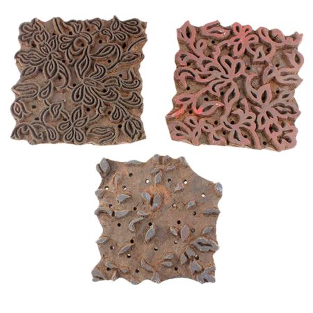 Set of 3 Piece New Mix Wooden Printing Blocks